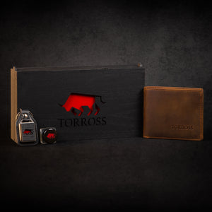 TORROSS™ Zestaw męski Small Wallet portfel brązowy